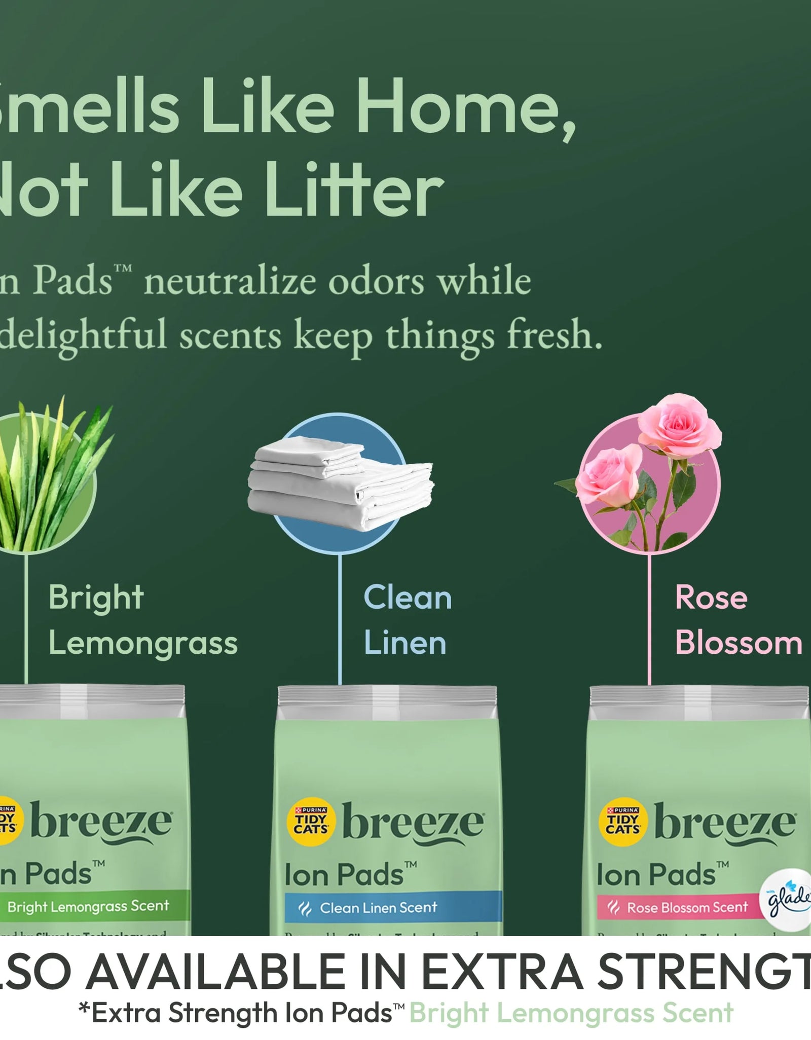 Purina  Breeze Bright Lemongrass Scented Ion Cat Litter Pads Refill Pack