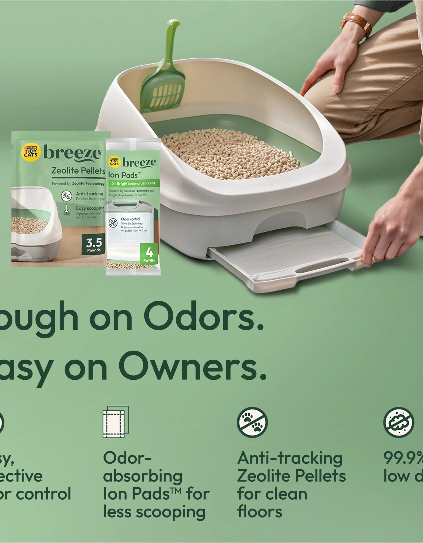 Purina  Breeze Bright Lemongrass Scented Ion Cat Litter Pads Refill Pack