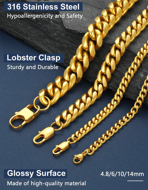 Load image into Gallery viewer, Men'S Stainless Steel Chain Rapper Necklace 4.8Mm 14 Inch Costume Hip Hop Jewelry Mens Gifts
