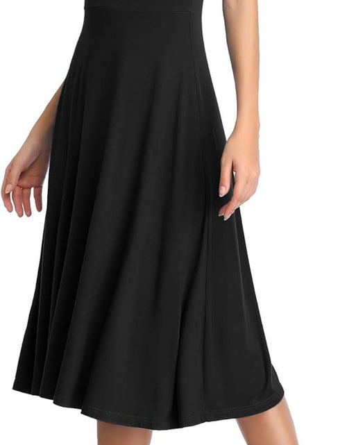 Load image into Gallery viewer, Women'S Short Sleeve Waisted Slim Fit Midi Dress
