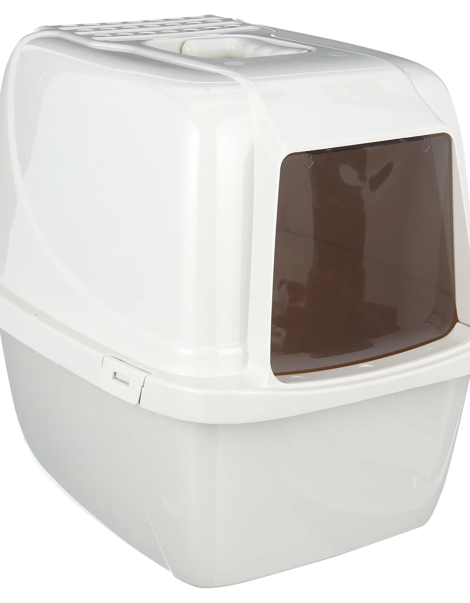 Pets Odor Control Large Enclosed Cat Litter Box, Hooded, Pearl, CP6